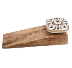 2 Pieces Black Sea Shell Square Ceramic Wooden Door Stopper
